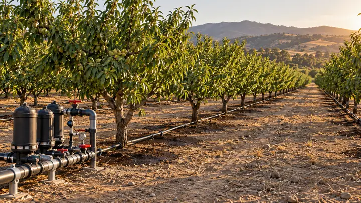 Drip Irrigation for Orchards and Fields: Layouts, SDI and Equipment