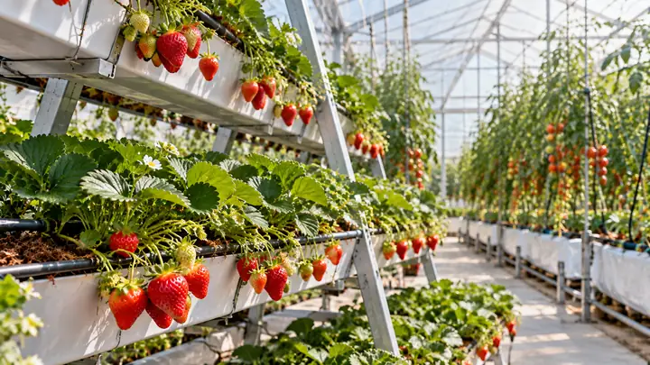 Hydroponic Strawberries and Tomatoes: Systems, Media and Care