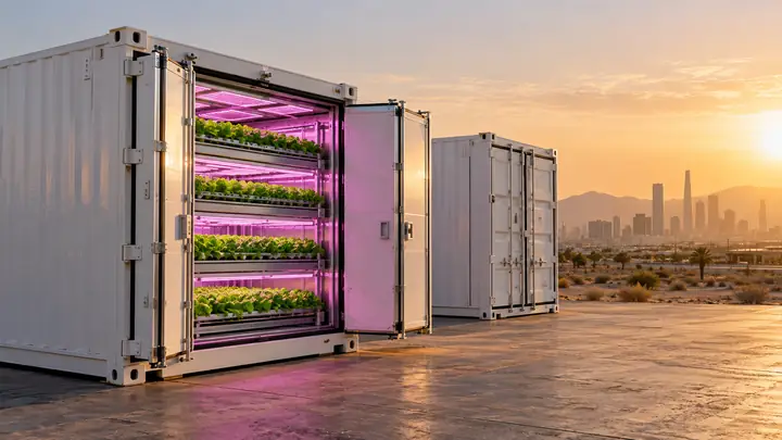 Containerized Leafy-Green Farm for the Gulf Region