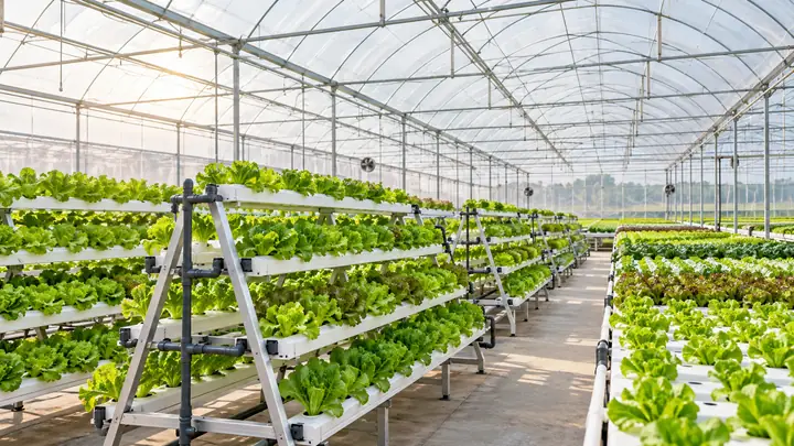 Commercial Greenhouse with A-Frame and NFT Systems