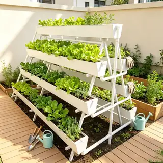 A-frame PVC NFT channels growing lettuce