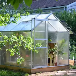 Home entertainment sunroom with large windows