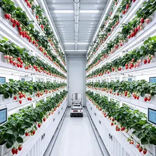 intelligent strawberry plant factory interior