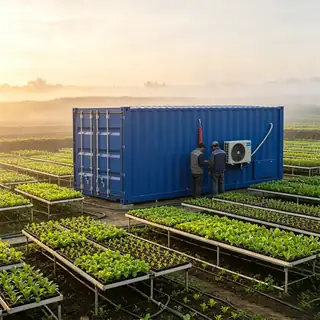 Containerized plant factory growing fresh vegetables